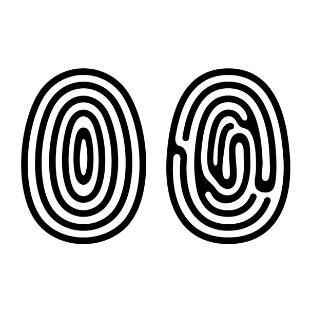Fingerprint Icons Set on White Background. Vector. - Vector, Image