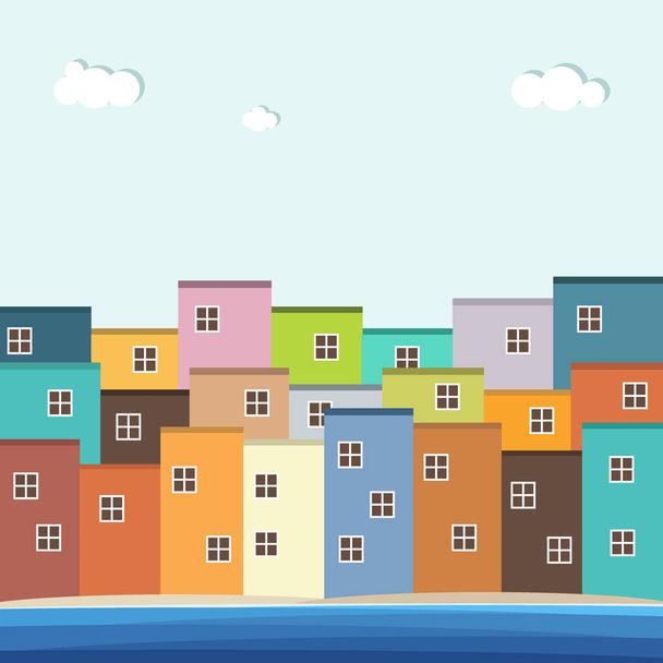 Colorful Houses For Sale / Rent. Real Estate - Вектор,изображение