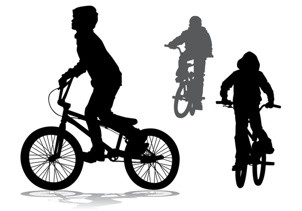 jongen op fiets   - Vector, afbeelding