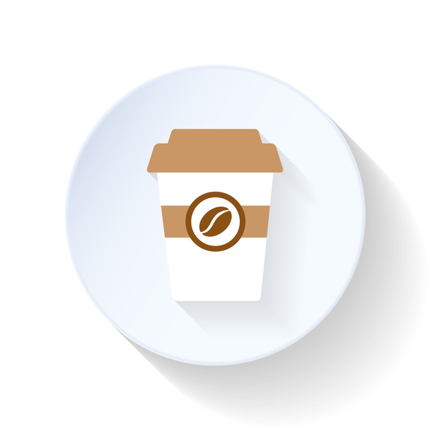 Taza de café icono plano
 - Vector, imagen