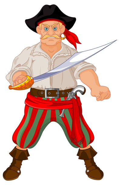 Armed pirate - Vector, Image