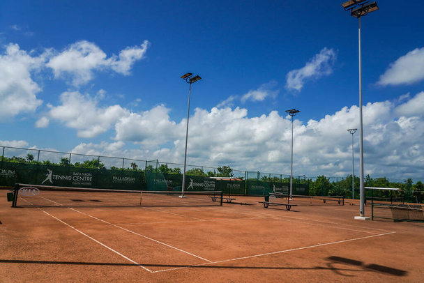 ISLA MUJERES, MEXICO - SEPTEMBER 19, 2021: Rafa Nadal Tennis Centre in Costa Mujeres, Mexico. It inspired by the Rafa Nadal Academy in Mallorca, Spain, located in the Grand Palladium Costa Mujeres Resort - Valokuva, kuva