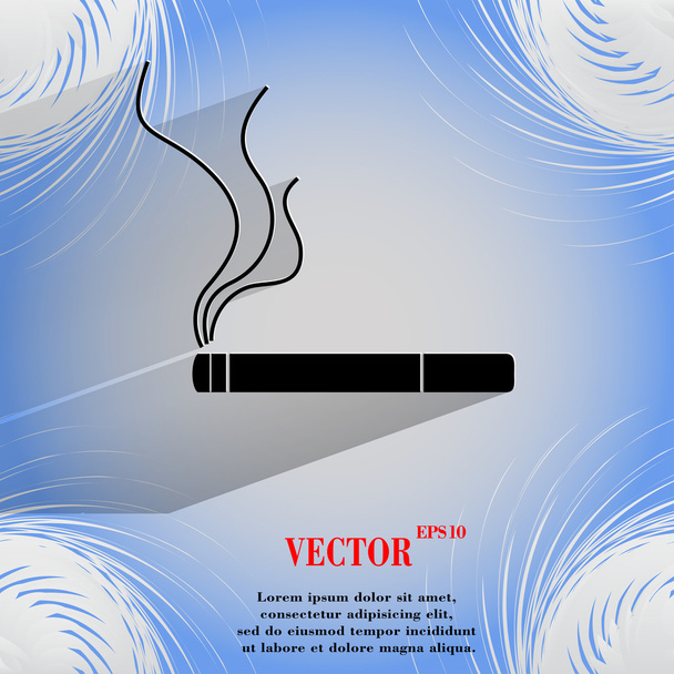 禁煙のサイン。タバコ。平らな幾何学的な抽象的な背景のフラットな近代的な web ボタン  - ベクター画像