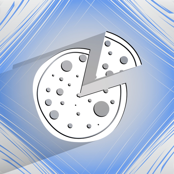 Pizza. Flat modern web button on a flat geometric abstract background  - Vector, Image