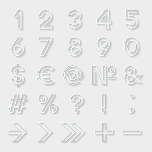 Satz dekorativer Zahlen und Symbole - Vektor, Bild