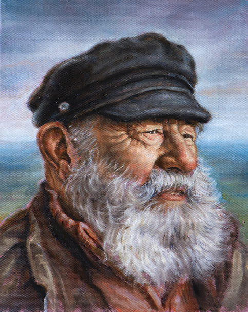 Painting of a man with a white beard - Foto, Bild