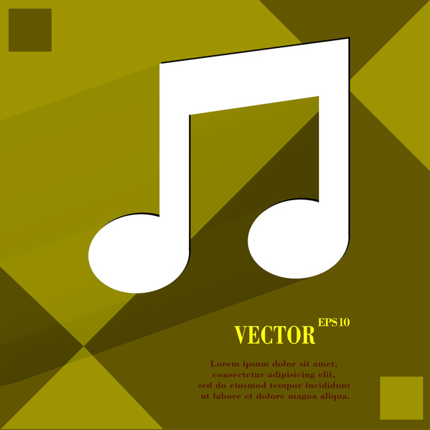 Nota musical. Diseño web moderno plano sobre un fondo abstracto geométrico plano
  - Vector, Imagen