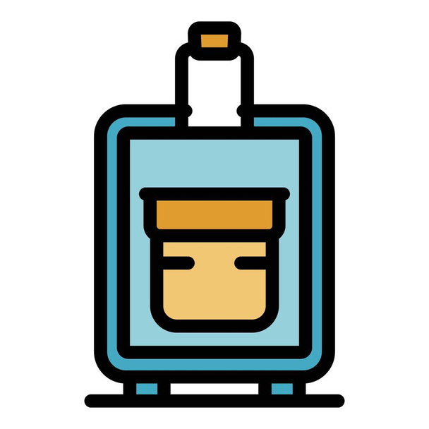 Travel bag icon color outline vector - Vector, Image