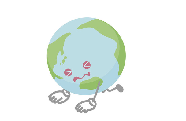 Vector illustration of earth character (guckalry) - ベクター画像