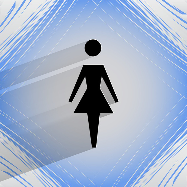 woman restroom. Flat modern web design on a flat geometric abstract background  - Vector, Image