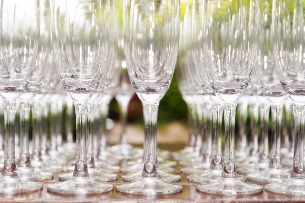 Detail of Champagne Glasses on a Plate - Valokuva, kuva