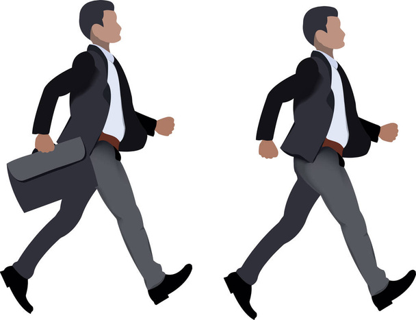 distinguished person with bag walks quickly - Vector, Image