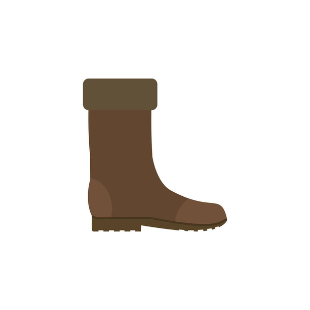 High boot for hunting, fishing and farming. Vector clipart. Illustration on white blank background. - ベクター画像