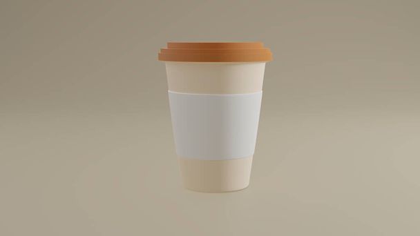 Coffee cup template. Carton cup for hot beverage. Mockup. Travel mug. - Photo, Image