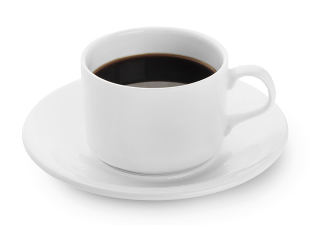 fehér csésze fekete kávé - Fotó, kép