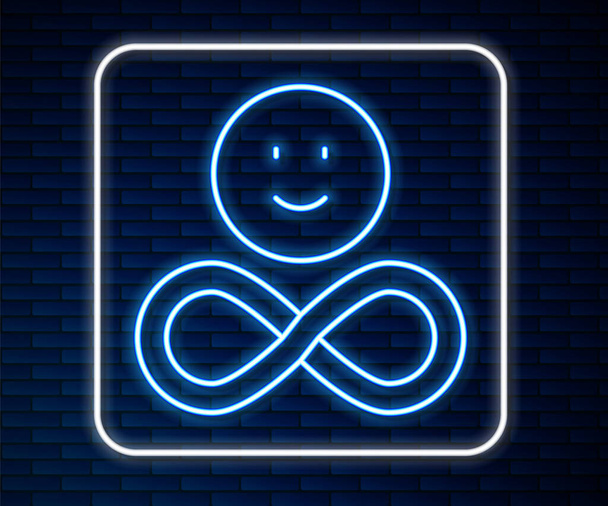 Glowing neon line Friends forever icon isolated on brick wall background. Everlasting friendship concept. Vector - Vector, Image