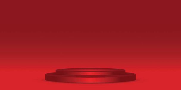 Red Minimal Podium 3D Rendering Hintergrund - Foto, Bild
