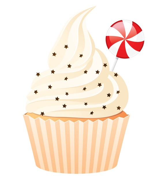 Cupcake with caramel candy - Vector, Image