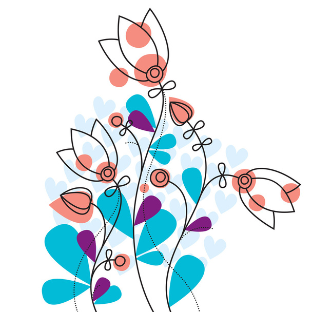 blauwe bloemen - Vector, afbeelding