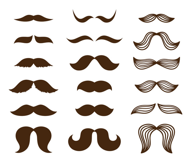 Set of mustaches - Vector, Image