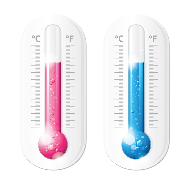 Pink and blue thermometers - Vektori, kuva