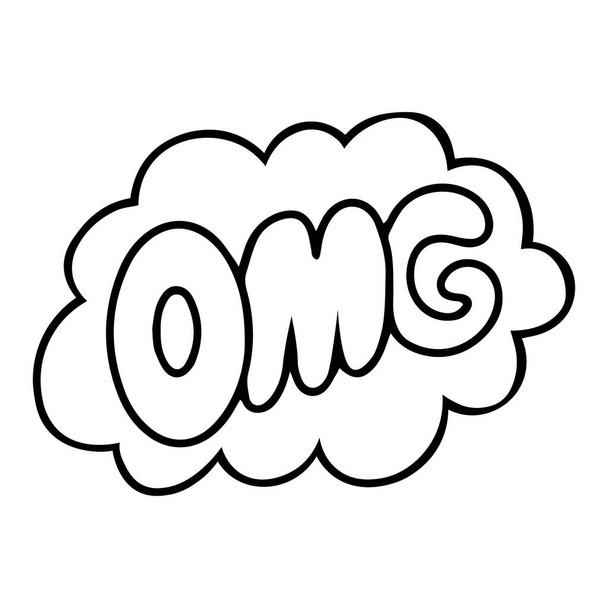 OMG Comic Speech Bubble Дизайн елементів для листівки, логотипу, ікони, інтернету. Візуальне зображення на білому тлі. - Вектор, зображення