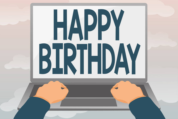 Fogalmi bemutató Boldog születésnapot. Üzleti ötlet Egy személy születésének évfordulóját ajándékokkal ünneplik Szerkesztés és formázás Online cikkek, Írás Kreatív olvasmány Tartalom - Fotó, kép