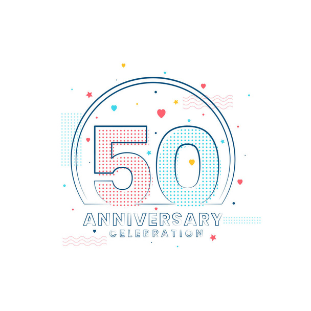 50 años de celebración del aniversario, diseño moderno del 50 aniversario - Vector, imagen
