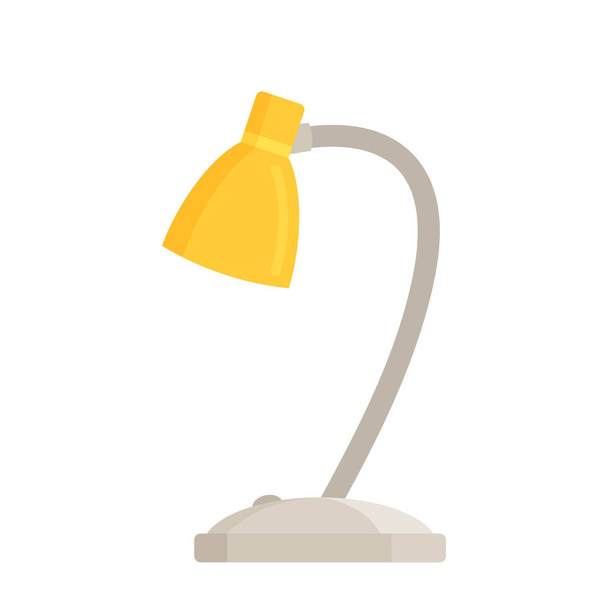 Lâmpada de trabalho de mesa com sombra amarelada, lâmpada de mesa de design moderno. Fornecimento elétrico para decoração de casa e iluminação do quarto - Vetor, Imagem