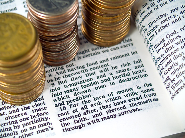 Біблія Вірш Любов грошей
 - Фото, зображення