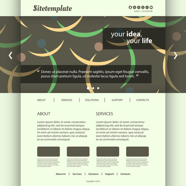 webová šablona s abstraktní postavy siluety - Vektor, obrázek