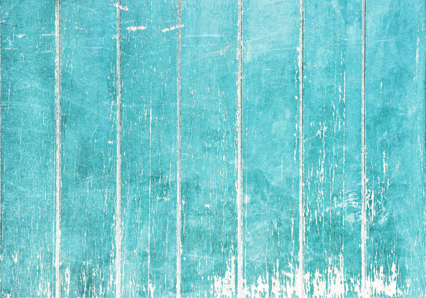 Weathered blue colored wooden background. Rustic wood texture - Photo, Image
