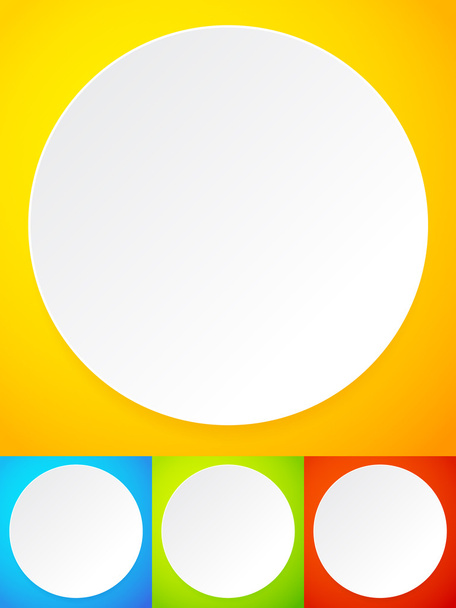 Blank circles on vivid backgrounds with shadow and outline - Vektori, kuva