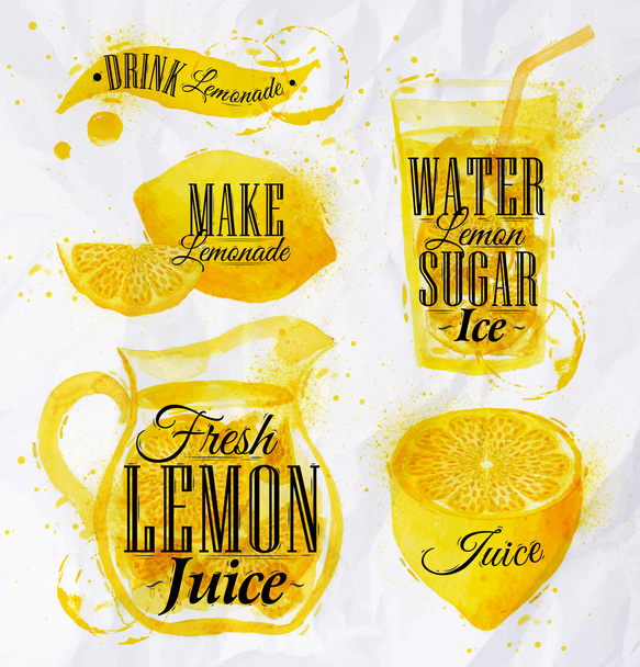 Lemonade watercolor - Vector, Image