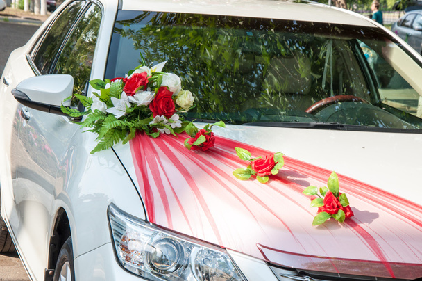 Hochzeitsauto-Dekoration - Foto, Bild