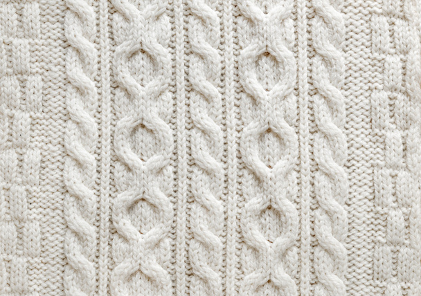 Cable knit fabric background - Fotoğraf, Görsel