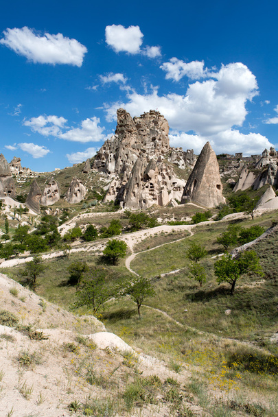 View of Uchisar castle in Cappadocia , Turkey - Fotó, kép