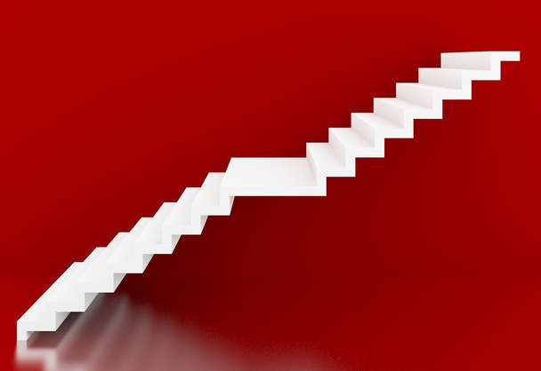 White stairs in red background interior,3d - Foto, immagini