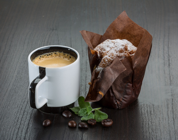 Coffee with muffin - Fotoğraf, Görsel