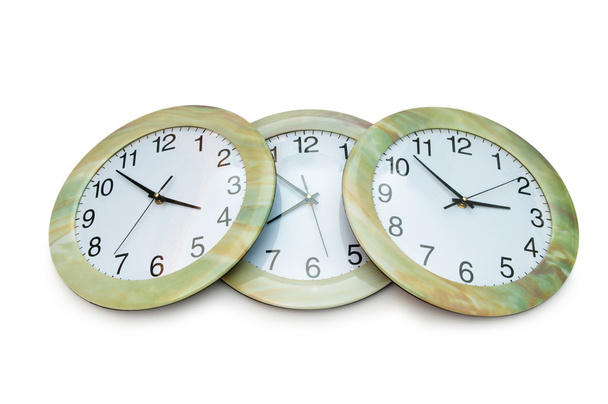 Round clocks isolated on the white background - Photo, Image