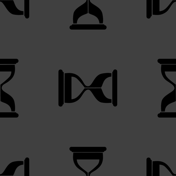 Sanduhr Glas Timer Web-Symbol. flache Bauweise. nahtloses graues Muster. - Vektor, Bild