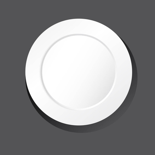 Bianco piatto pianura su sfondo nero illustrazione - Vettoriali, immagini