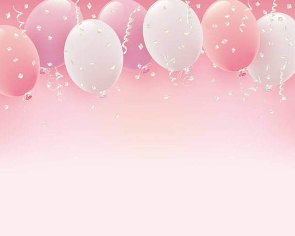 background of pastel color balloon illustration - Vector, Image