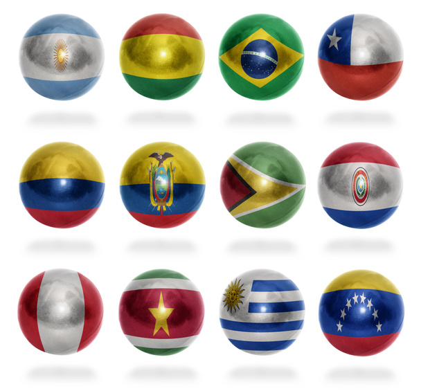 América del Sur países bandera bolas
 - Foto, imagen