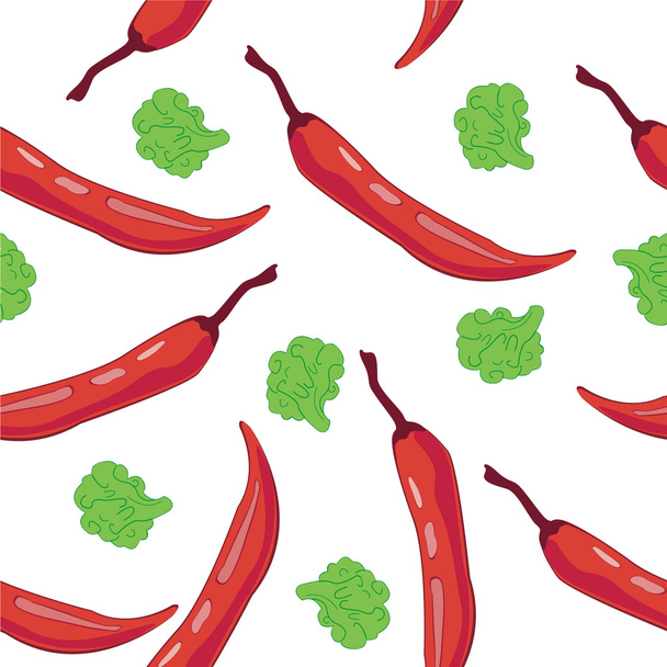 Fond d'écran sans couture Chili Pepper
 - Vecteur, image