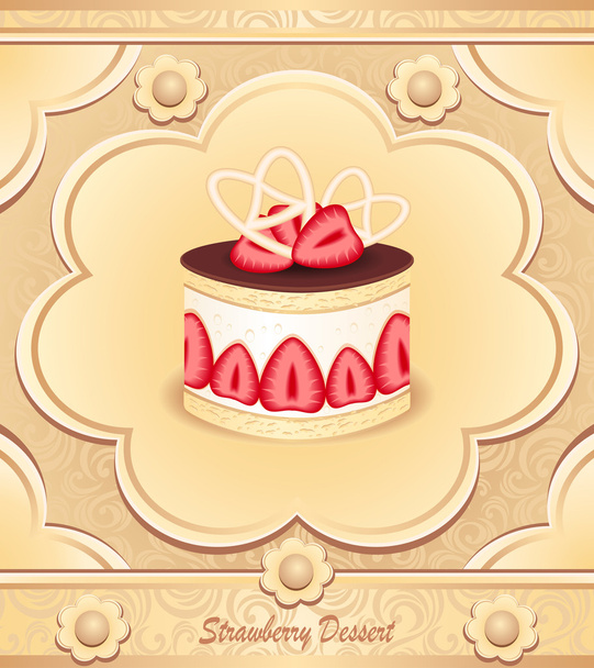 Strawberry Dessert - Διάνυσμα, εικόνα