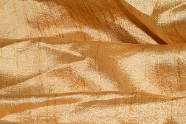 A Golden Copper Fabric Shiny Background - Фото, изображение