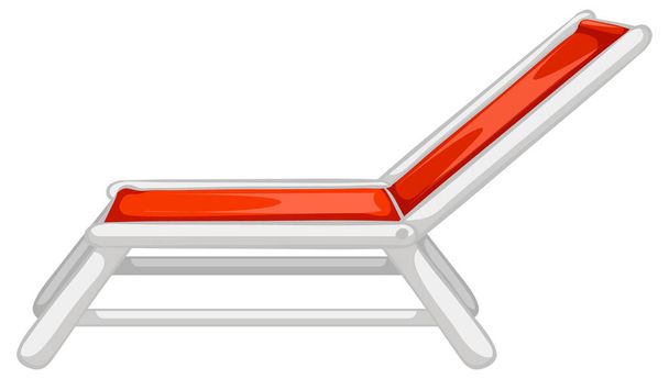Dekstoel of strandstoel geïsoleerd op witte achtergrond illustratie - Vector, afbeelding