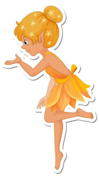 Cute fairy cartoon character sticker illustration - Vector, Image