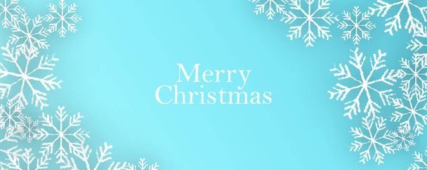 雪の結晶の装飾とクリスマスバナーデザイン - ベクター画像